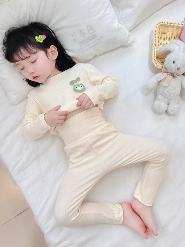 Bộ đồ ngủ trẻ em mùa thu đông 2024 mới cotton nguyên chất