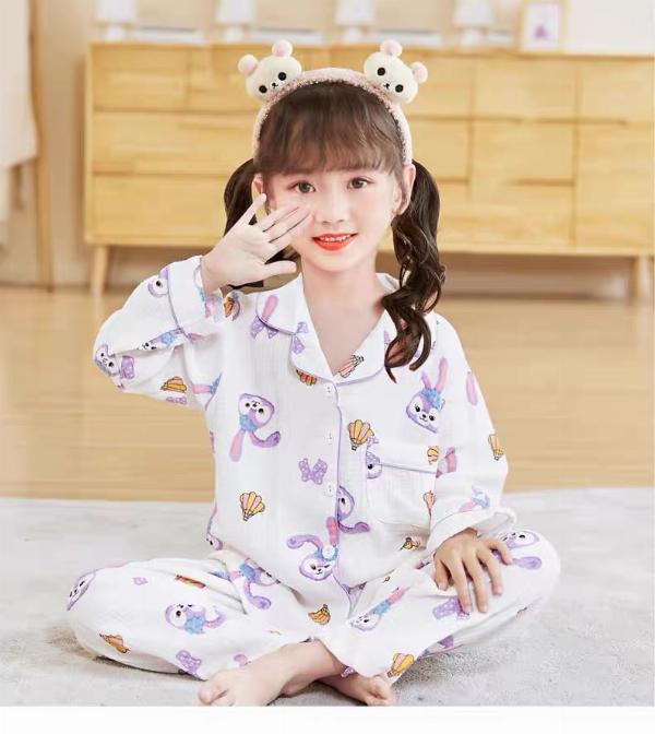 Bộ đồ ngủ cotton dài tay nguyên chất dành cho trẻ em