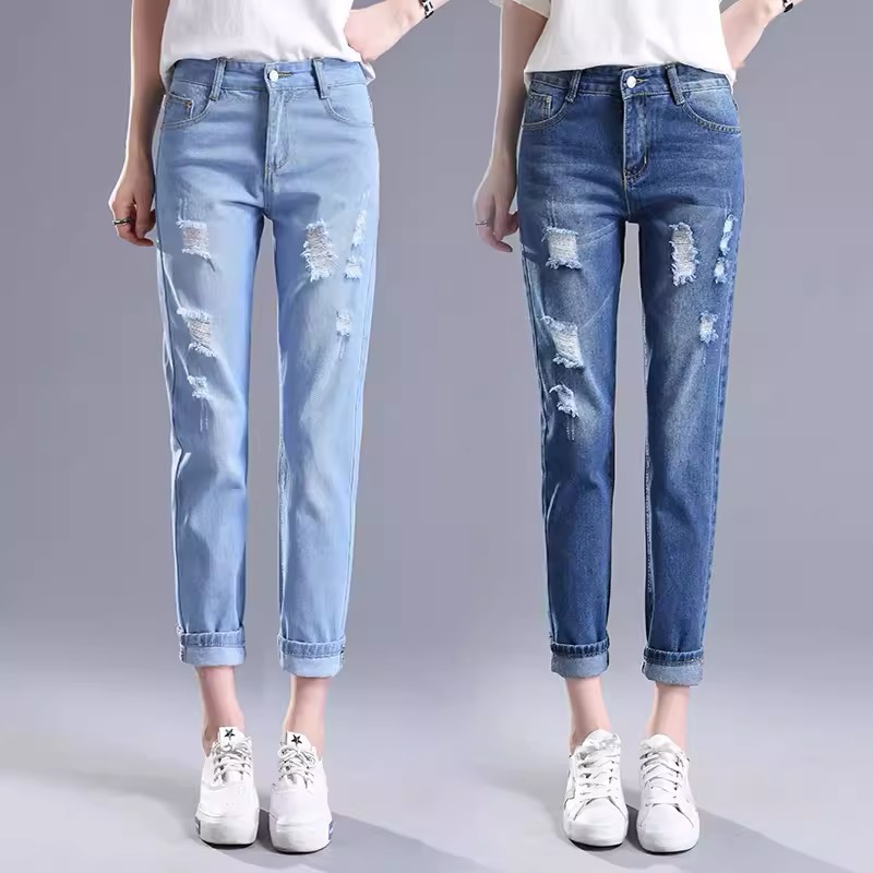 Quần jeans rách gối baggy