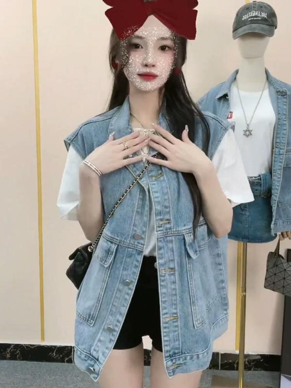 Áo vest denim mùa xuân hè